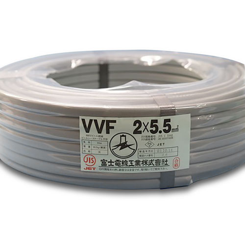 VVF 2c x 5.5SQ 600V ビニル絶縁ビニルシースケーブル(平型) 50m巻