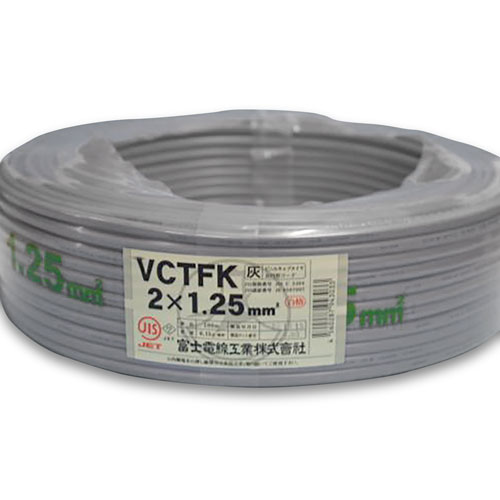 VCTFK 2 x 1.25SQ ビニルキャブタイヤ長円形コード 100m巻